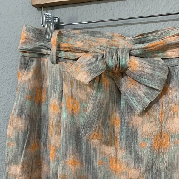 Zara‎ New Flowy High Waist Wide Leg Printed Pants with Self Belt Size L 8372/115 - Image 5