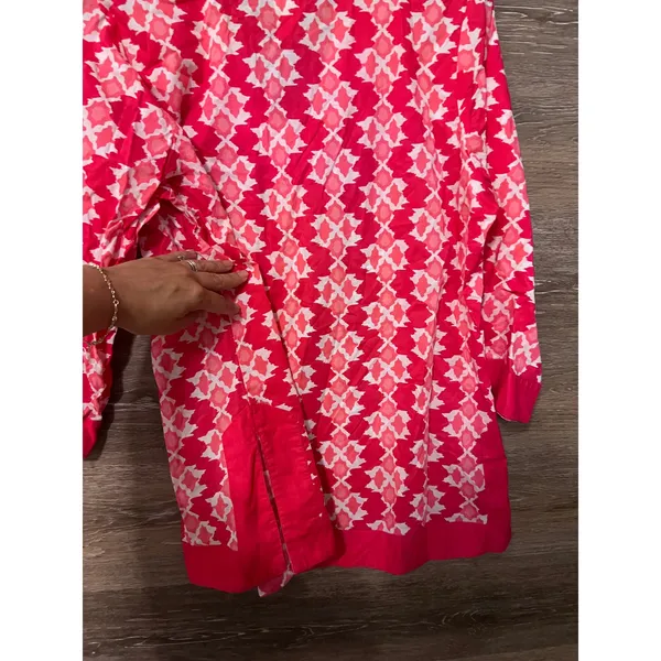 Caribbean Joe size Large tunic women Pink Resort Pool V neck Vacation Tunic - Image 8