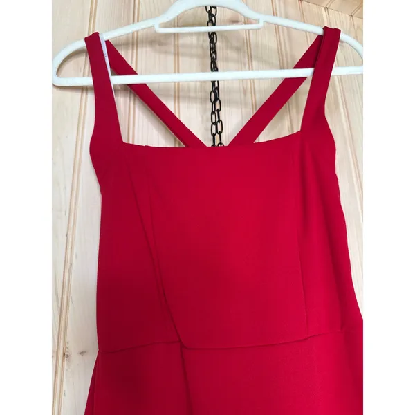 NWT Lulus Perfectly Demure Red Backless Column Maxi Dress Holiday Wedding Size S - Image 4