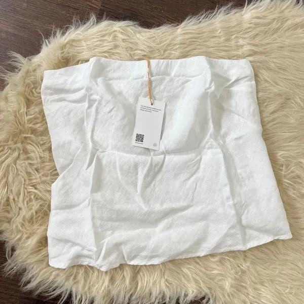 NWT Quince 100% European linen Strapless top White M - Image 2