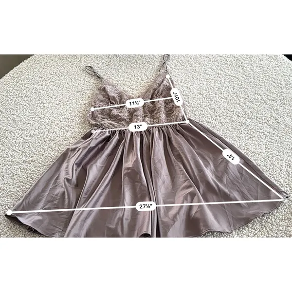 Vintage Victoria's Secret Babydoll Lingerie Dress Satin Lace Size Large VS VTG - Image 4