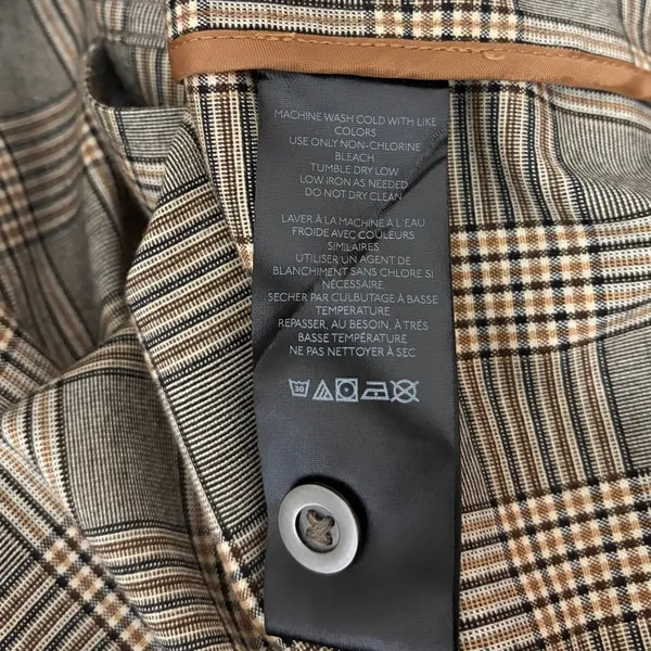 Anthropologie PILCRO Belted Blazer Dress Plaid Glen Check Brown Pockets Medium - Image 13