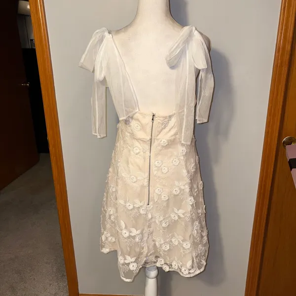 PROMESA Lace Floral Tulle Overlay Dress Midi‎ Formal Special Occasion Size L - Image 4