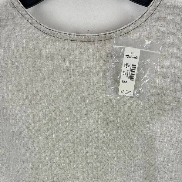 Madewell Linen Pleated Shell Top Sleeveless Minimalist Oat Beige XS NWT - Image 8