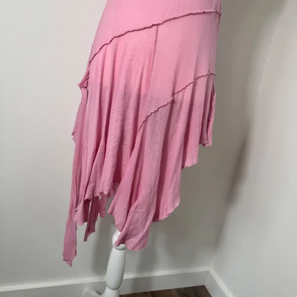 Free People Sing‎ Out Loud Tunic Top Dress Asymmetrical Pink New Womens S - Image 3