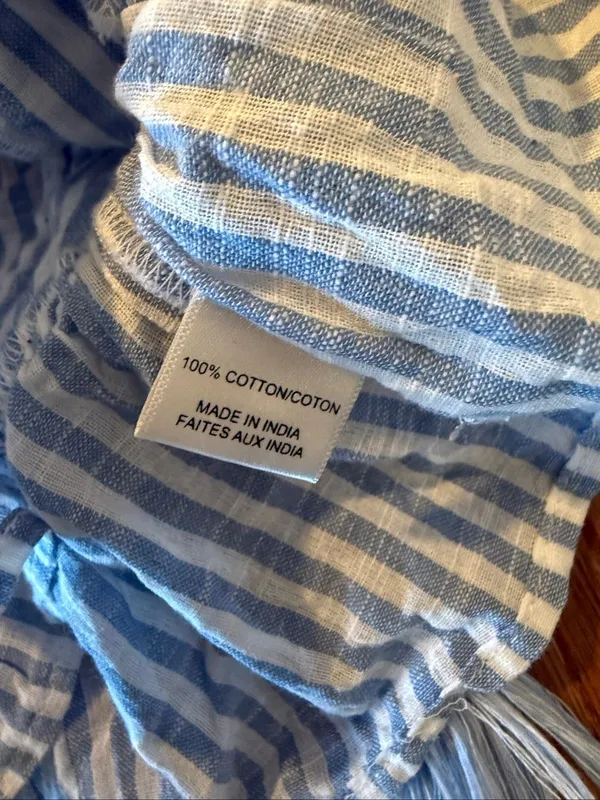 Misa Los Angelos blue striped tassel top small - Image 9