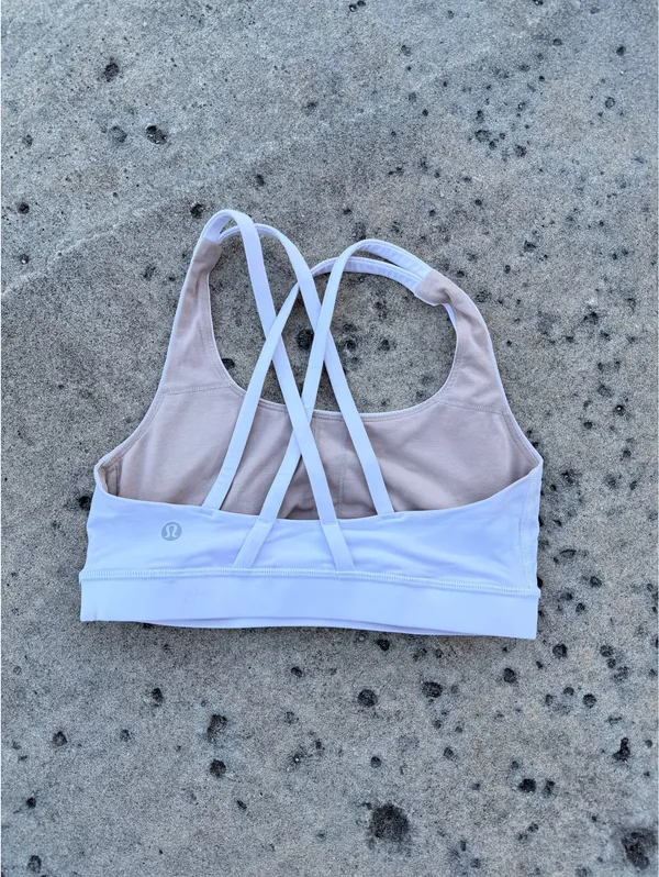 White Lululemon Energy Bra 4 - Image 4