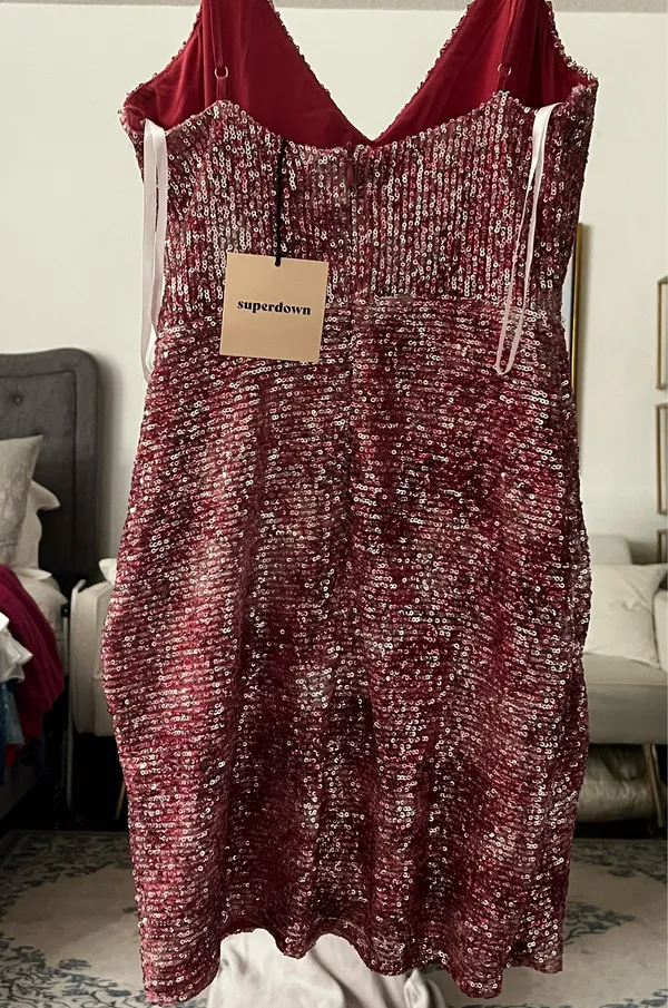 superdown Pink Sequin Mini Dress - Image 3