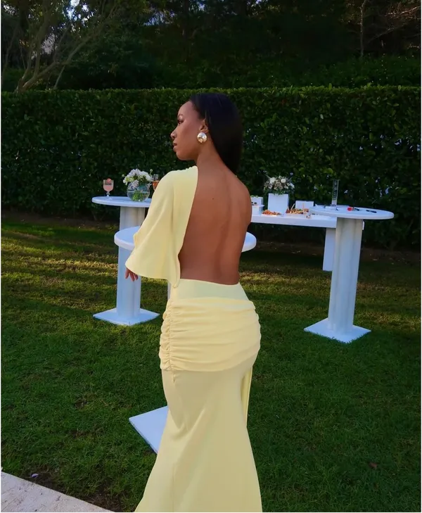 Zara Elegant Butter Yellow Gown - Floor-Length Formal Dress - Image 4