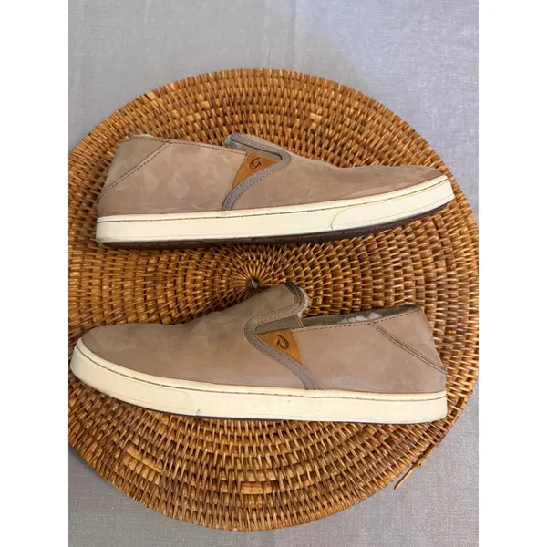 Olukai Pehuea Heu Tan‎ Leather Shearling Lined Slip On Shoes 20391-TGTG Womens 9 - Image 7