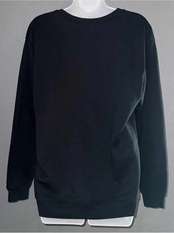 Women’s Halloween Skateboarding Skeletons Black Sweatshirt Small - Medium - Image 6