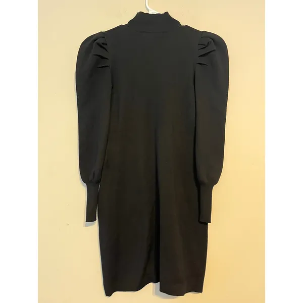 Melonie T Black Mock Neck Puffed Sleeve Sweater Dress Size S - Image 5