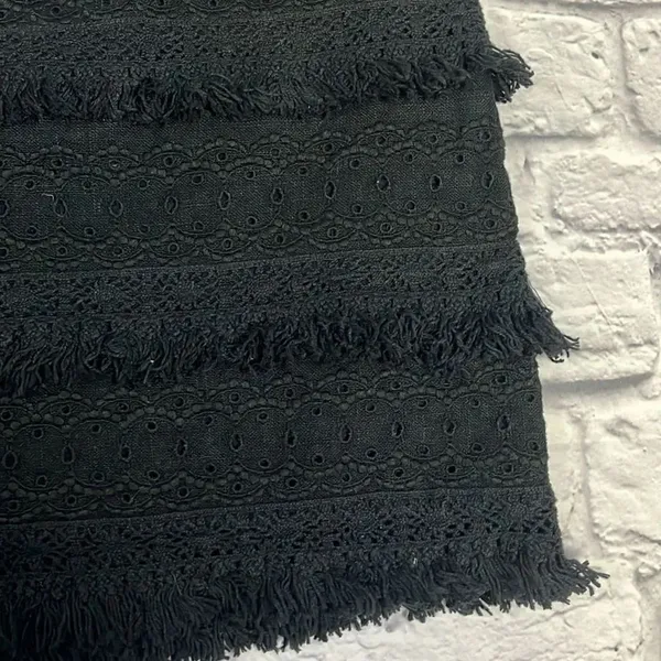 Anthropologie HD in Paris black eyelet fringe skirt - Image 3