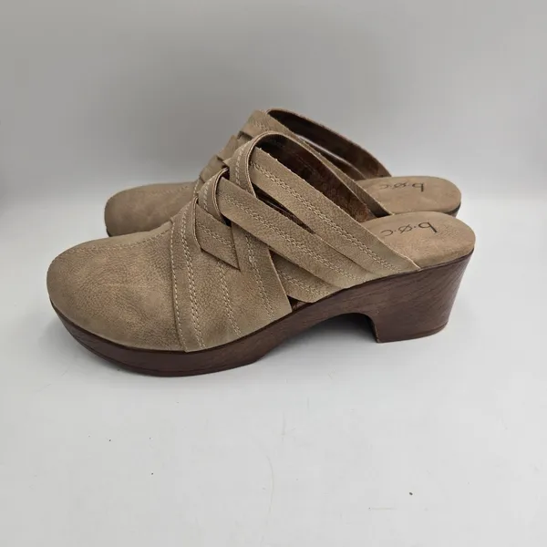 BOC BORN Johana Women's 8.5 Mule Clogs Shoes Taupe Brown Slip-On Shoes Braided - Image 3