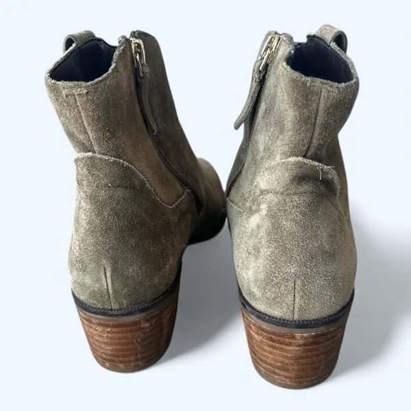 Cole Haan Maci Suede Ankle Boots Olive Green Block Heel Womens 8 Chic Minimalist - Image 8