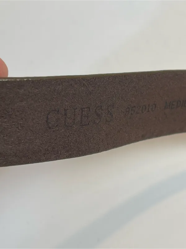 Vintage GUESS Italian Full Grain Leather Studded Brown Belt Medium - Image 4