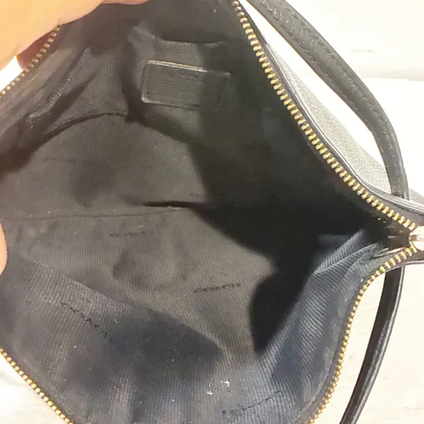 COACH‎ Convertible Crossbody in Black Pebble Leather Chain Link - Image 6