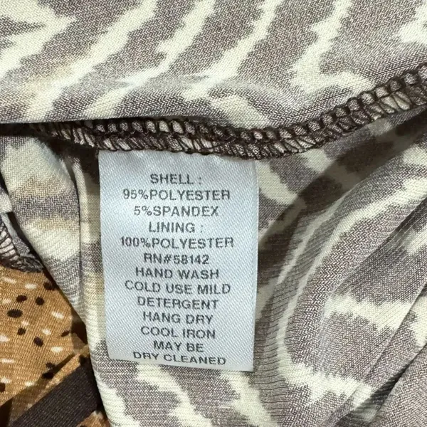 London Times Printed Brown Tan Dress Women’s 18W - Image 4