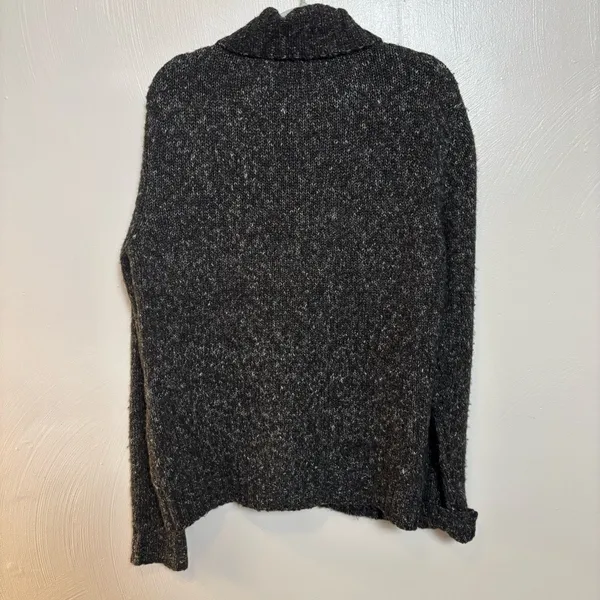 LL Bean‎ Womens Sweater Button Down Wool Blend Grampacore Brown Black Speckled L - Image 4