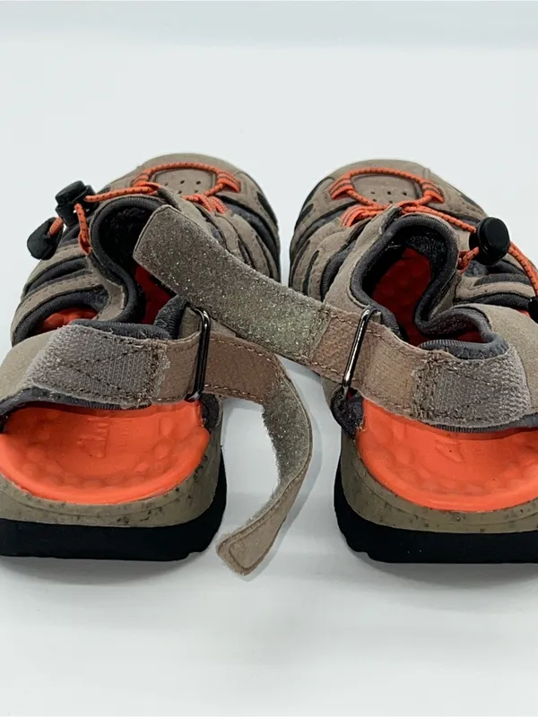Clarks Tuvia‎ Women's Hiking Sandals in Taupe and Orange Hook and Loop Back-Sz 7 - Image 7