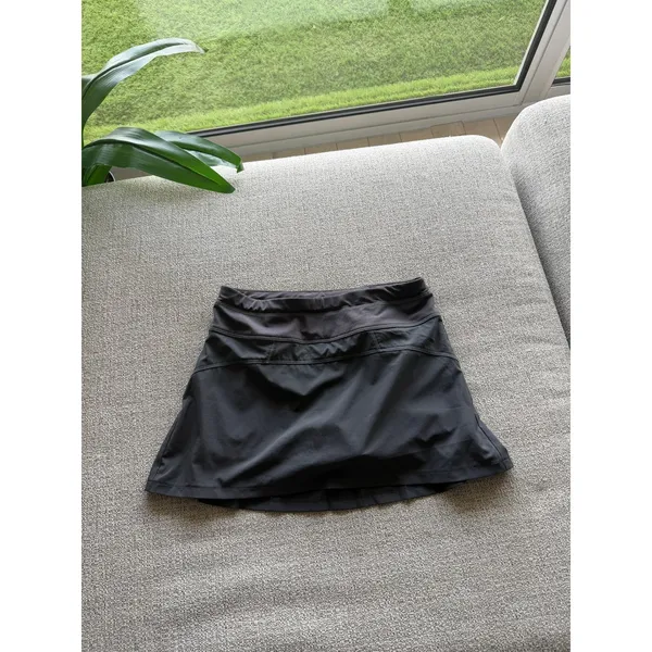 Athleta Womens Gray Pleated Back Athletic Skort Neon Yellow Shorts XS‎ - Image 2