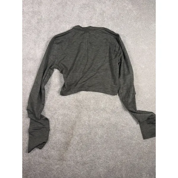 vuori womens long sleeve crop lux‎ tee dusty pine heather Xs - Image 7