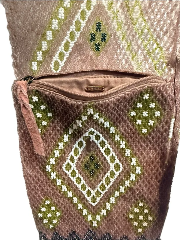 NWT Free People Bella Beaded Fringe Bag‎ Pixie Dust Festival Boho Crossbody - Image 4