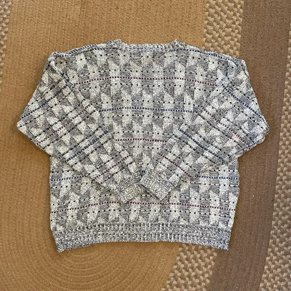 Vintage 90s Waterfront Workshop Knitted Grandpa Sweater - Image 2
