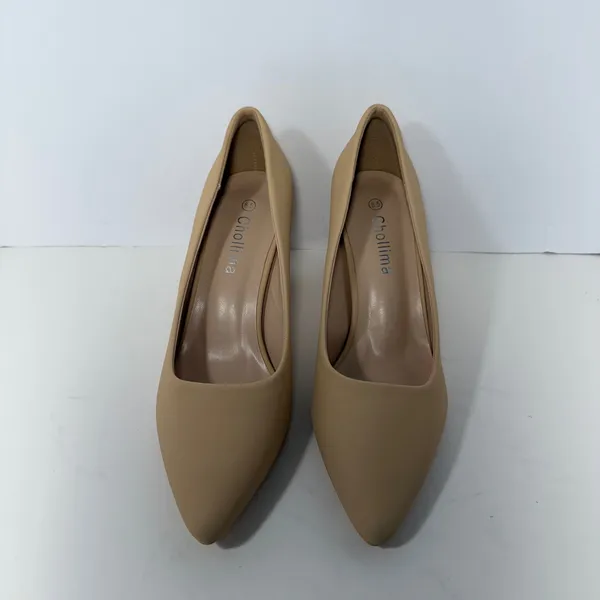 Chollima Womens Pointed Toe Block Heel Pumps Beige Tan Size 8.5 Business Dressy‎ - Image 4