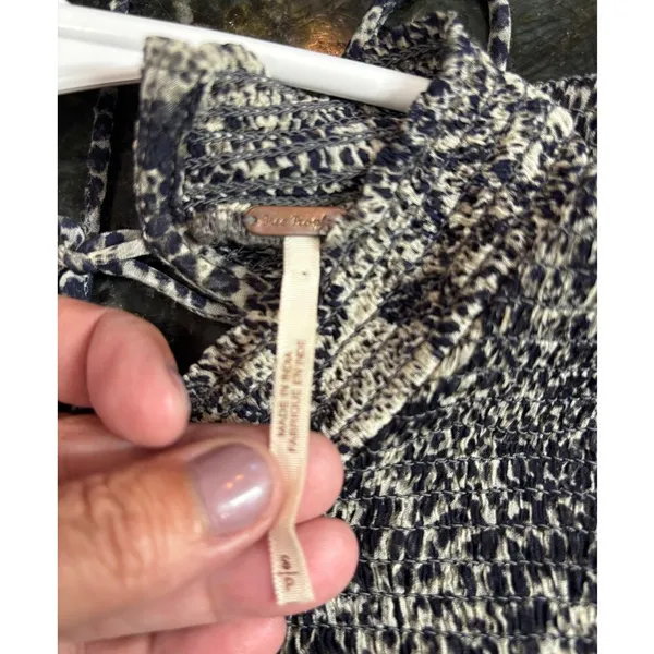 Free People Women S/P Roma Chiffon Snake Ruffle Long Sleeve Blouse Animal Print - Image 4
