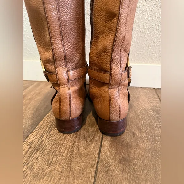 Tory Burch‎ women’s Brown Leather Logo Knee Length Boots Size 9 - Image 11