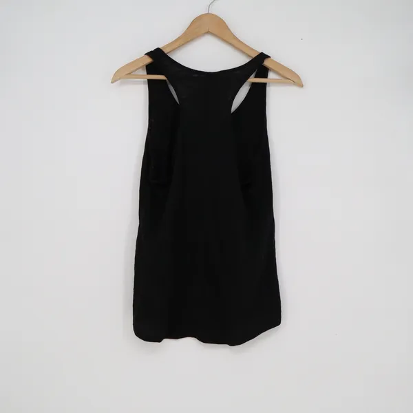 Unbranded Womens Racerback Tank Top Black Scoop Neck Sleeveless Casual Shirt - Image 2