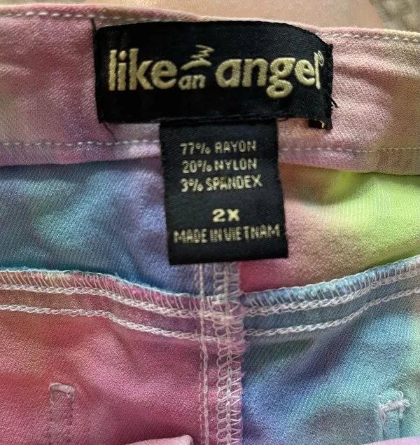 🐸LIKE AN ANGEL Tie-Dyed Stretch Jean Skirt, Size 2X - Image 3