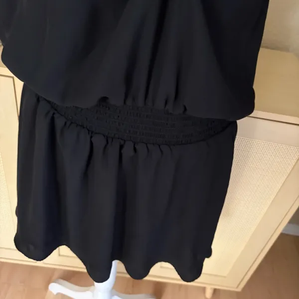 AMANDA‎ UPRICHARD Black Kimmie Dress Mini Smock Waist High Neck Size Large - Image 6