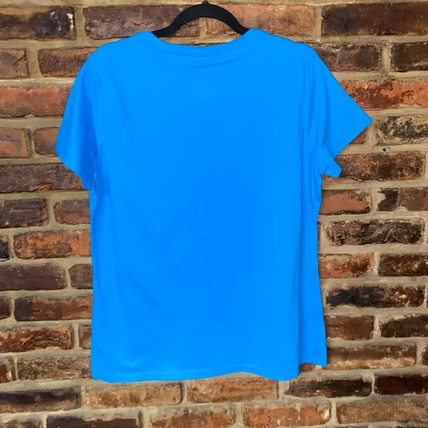 NWOT Fanatics Blue Short Sleeve V-Neck Cotton T-Shirt Tee Women's Size Large - Image 6