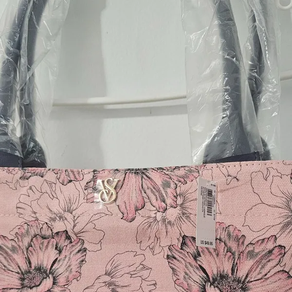 Victoria's Secret PINK FLORAL CANVAS TRAVEL TOTE SHOULDER BAG 26802059 - Image 4