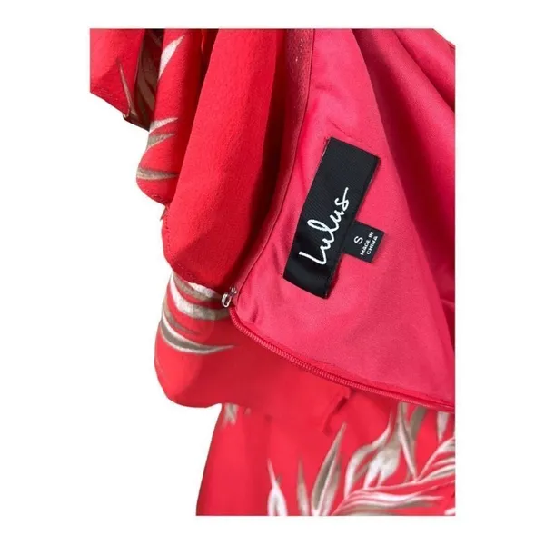 Lulus Be-Leaf The Hype Coral Pink Off-the-Shoulder Mini Dress - Image 10
