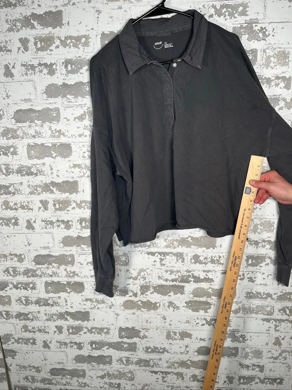 Aerie | women dark gray Henley shirt - Image 7