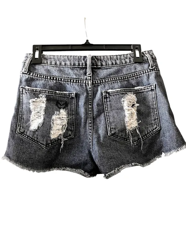 Show Me Your Mumu Blue Distressed Cutoff Denim Shorts Size 6/28‎ - Image 2