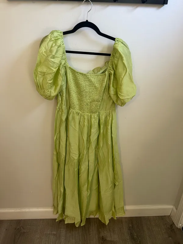 ASTR the Label Lunaria Pleated Bustier Midi Dress Celery - Image 3