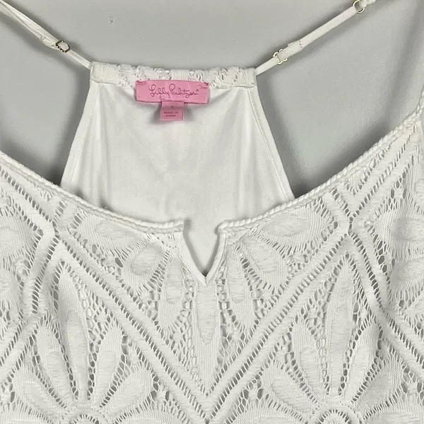 Lilly Pulitzer Dusk Dress Resort White Delray Diamond Lace Size small - Image 6