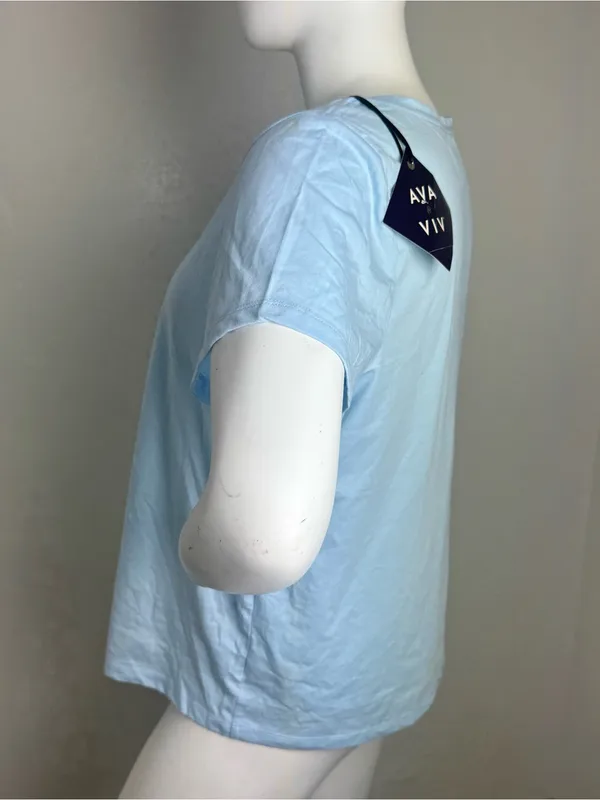 Ava & Viv Pale Blue V-Neck Short Sleeve Tee - Image 5