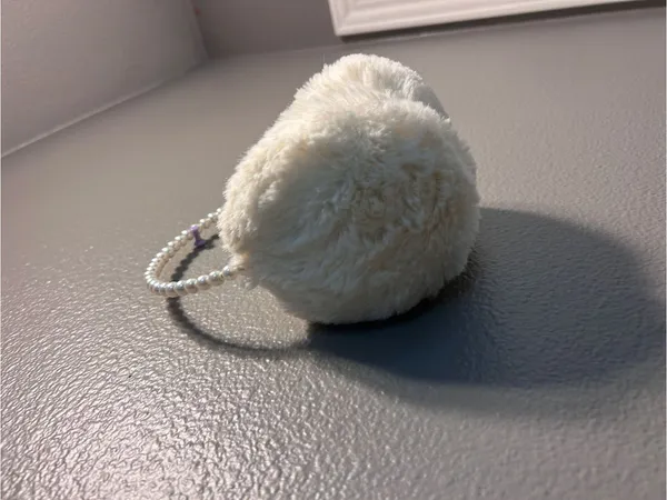 Unbranded Faux Fur Pearl Earmuffs Cream White Headband Ear Warmers Adult - Image 3