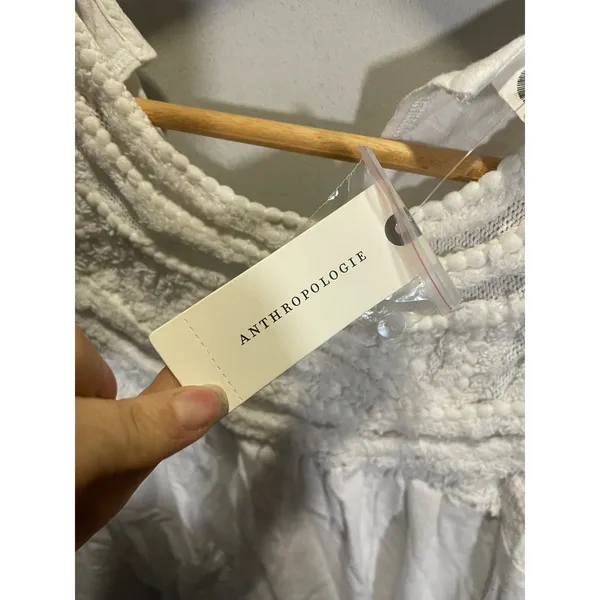 Akemi + Kin‎ Tank Top Womens Small White Embroidered Pom Bib Boho Anthropologie - Image 5