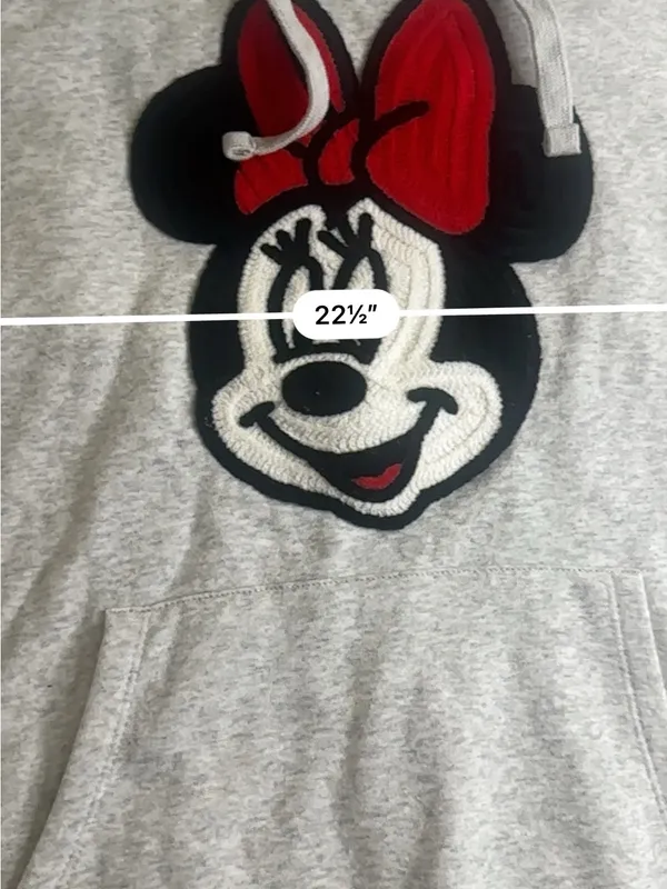 Disney Gray Hoodie Sweater with Red-Accented Minnie Mouse - Image 6