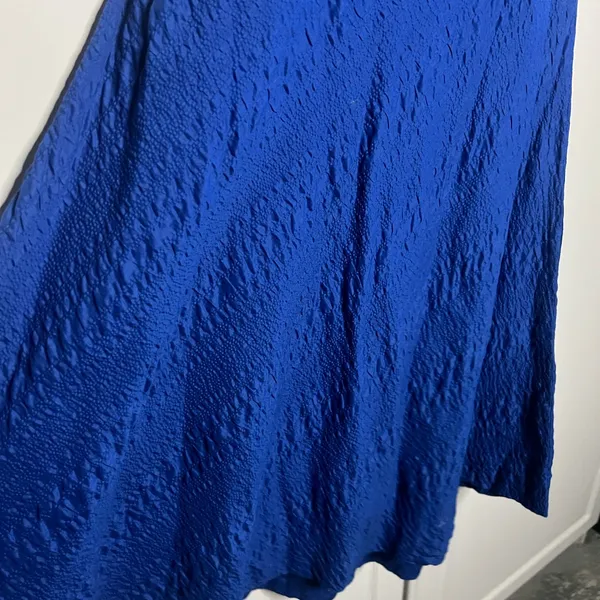 J.Crew 2008 Vintage Cobalt Blue 100% Cotton Halter Midi Dress - Image 7