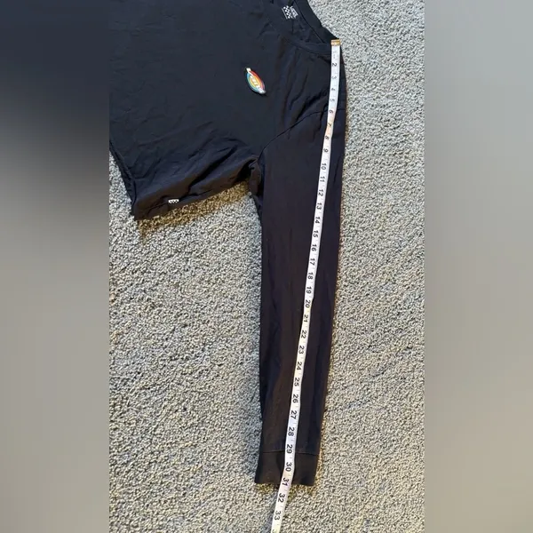 Vans Off The Wall Long Sleeve Cropped Shirt Size XL Cotton Black - Image 2