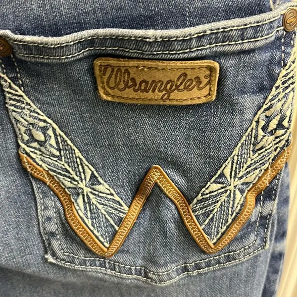 Wrangler Dark Wash Faded Bootcut 5-Pocket Jean w/ W Design on Back Pockets 13 - Image 9