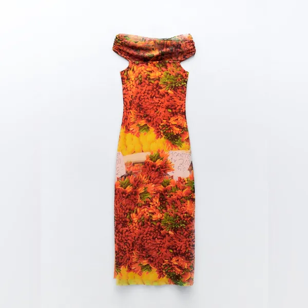 NWT Zara midi floral tulle Dress - Image 5