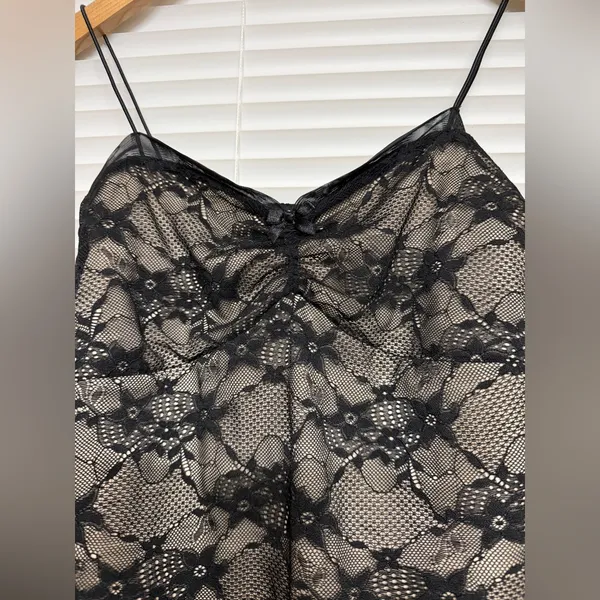 Wild Fable Cropped Tank Top Whimsigoth Lace‎ Black Sheer Y2K Indie Sleaze - Image 2